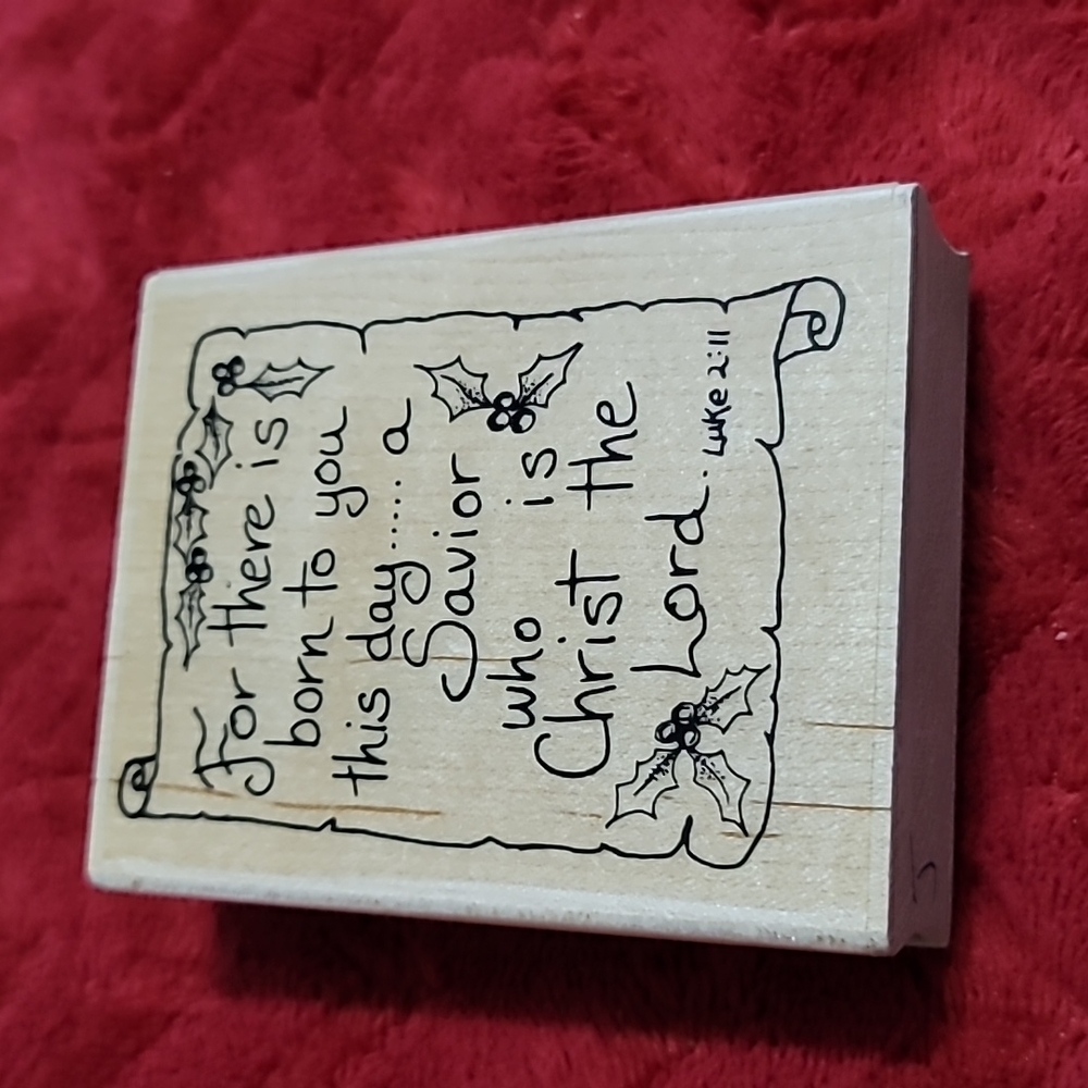 For Their is Born, a Saviour Phrase Wooden Rubbe…